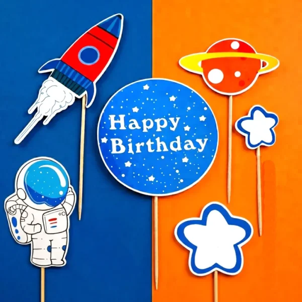 vesmir happy birthday kozmonaut torta dekoracie ozdoba zapich na tortu k narodeninam