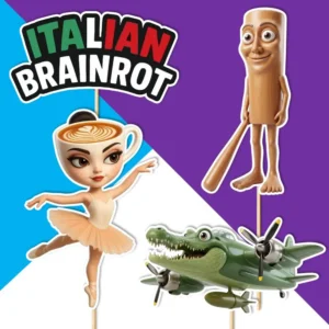 brainrot torta dekorácie, ozdoba zápich na tortu k narodeninám 2