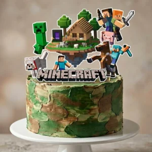 minecraft, ozdoba zápich na tortu k narodeninám