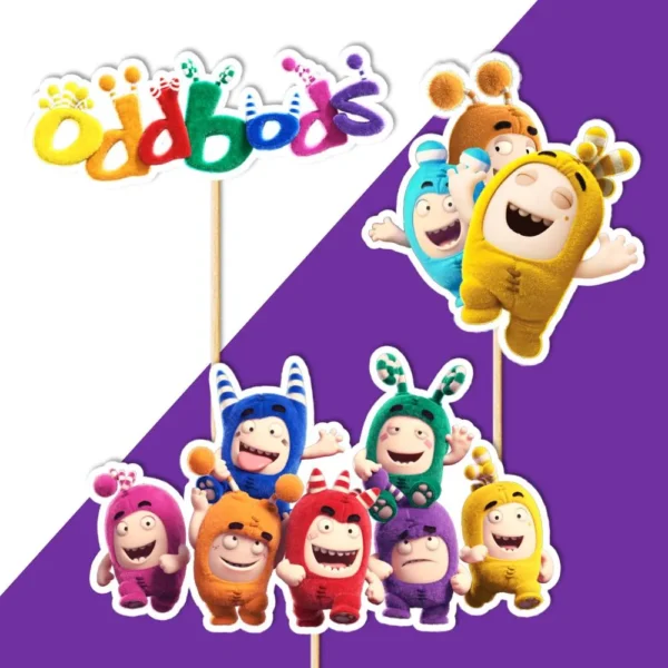 oddbods torta dekorácie, ozdoba zápich na tortu k narodeninám