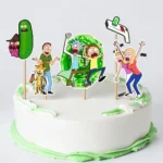 rick and morty torta dekorácie, ozdoba zápich na tortu k narodeninám 2 (1)