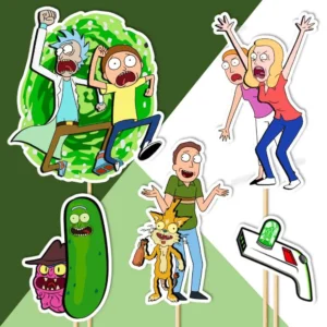 rick and morty torta dekorácie, ozdoba zápich na tortu k narodeninám